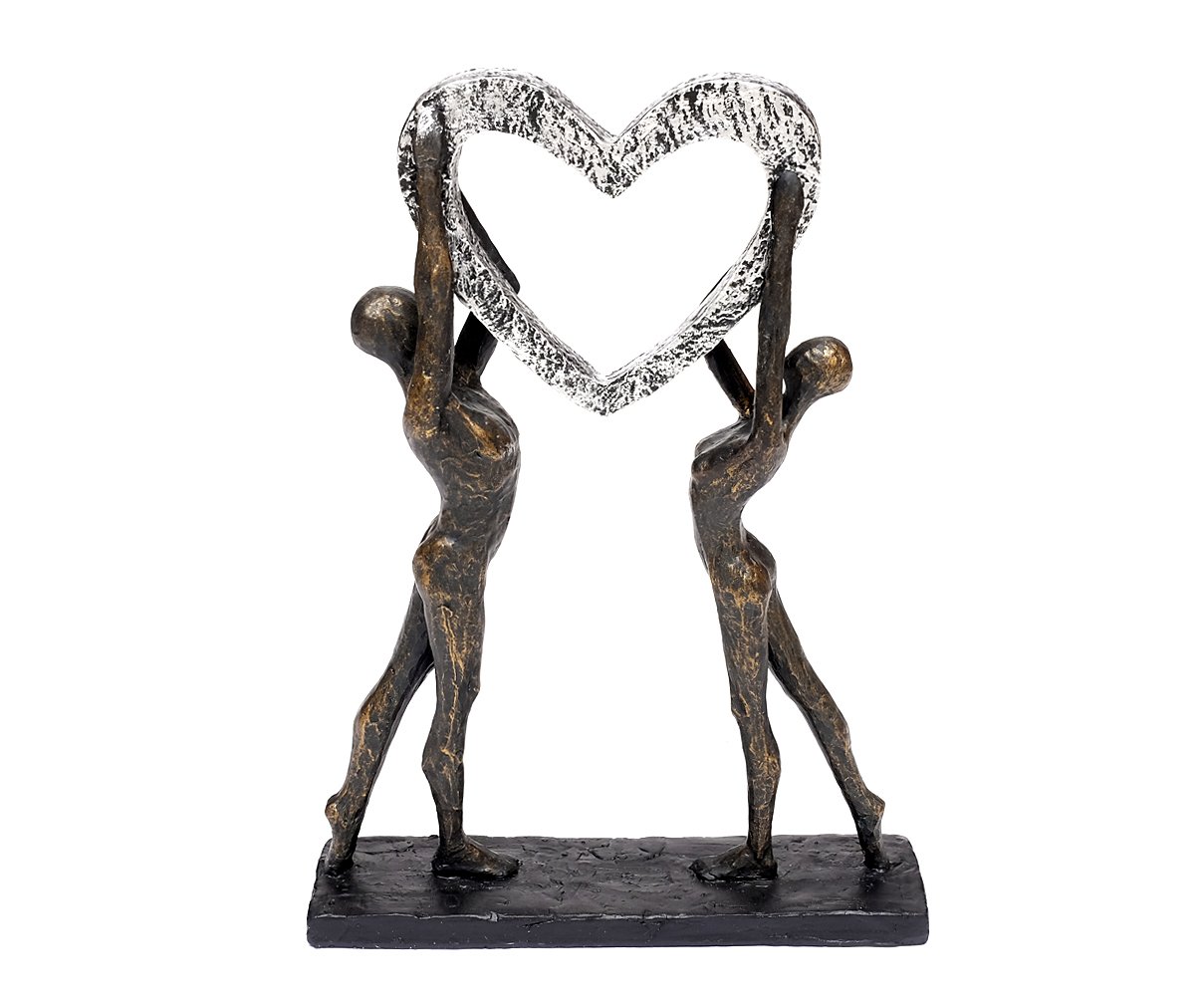 brillibrum-skulptur-herz-liebespaar-bronze-abstrakte-dekofigur-polystone-36-x-27 image 1