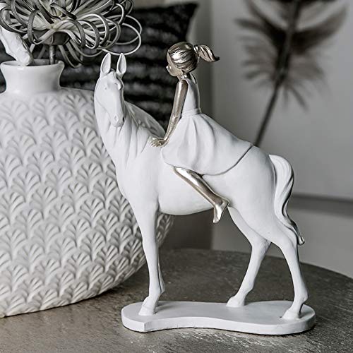 brillibrum-skulptur-m-dchen-mit-pferd-polyresin-wei-silber-25-cm image 7