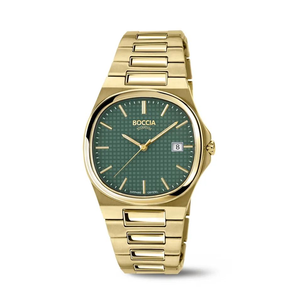 boccia-3657-05-titan-herrenuhr-gold-mit-gr-nem-zifferblatt image 1