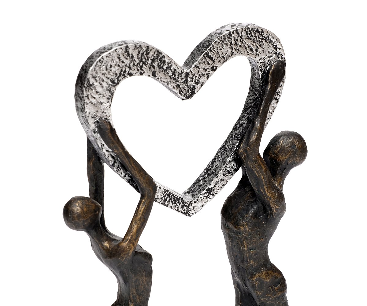 brillibrum-skulptur-herz-liebespaar-bronze-abstrakte-dekofigur-polystone-36-x-27 image 2