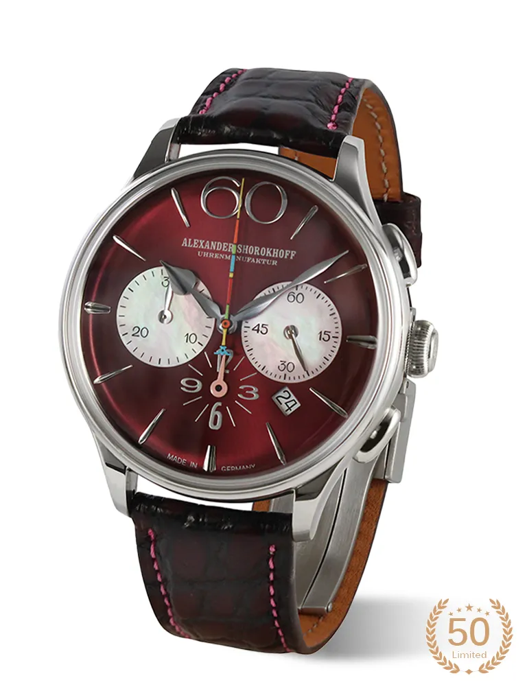 alexander-shorokhoff-happy-second-bordeaux-chronograph-uhr image 1