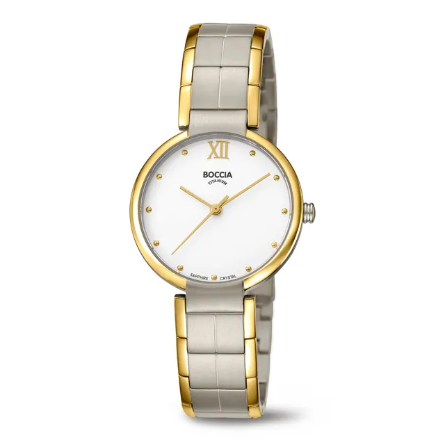 boccia-3313-02-damen-titan-uhr-zweifarbig-mit-wei-em-zifferblatt image 1