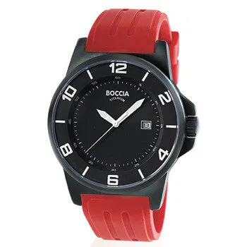 boccia-3535-38-titan-herrenuhr-id-schwarz-rot-45-mm-kautschuk image 1