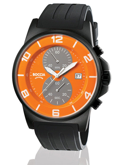 boccia-3777-18-id-titan-herren-chronograph-45-mm-orange-schwarz-kautschuk image 2