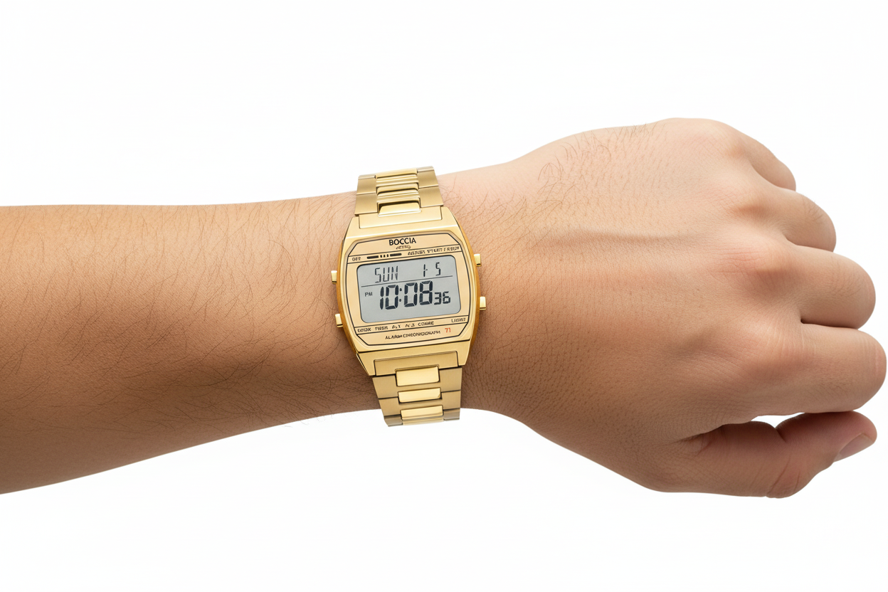 boccia-3738-08-titanium-digitaluhr-gold-unisex-chronograph image 3