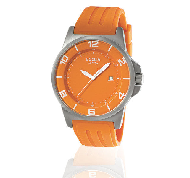 boccia-id-3535-44-herren-titan-uhr-orange-kautschuk-45-mm image 2