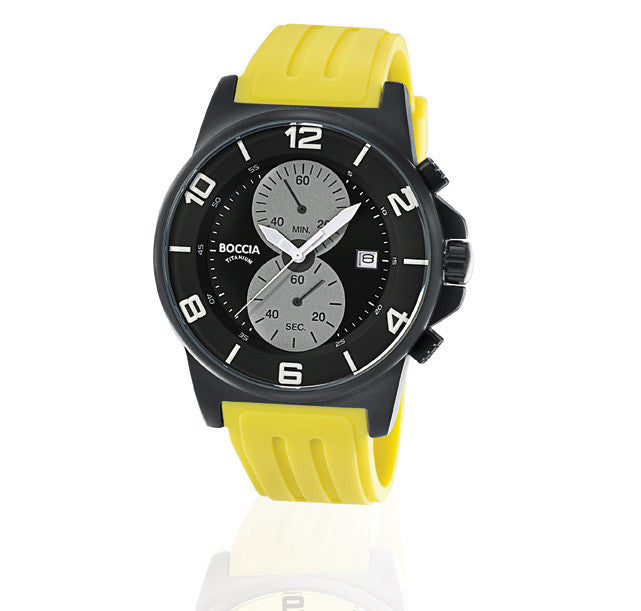 boccia-3777-12-id-titanium-herren-chronograph-schwarz-45-mm image 2