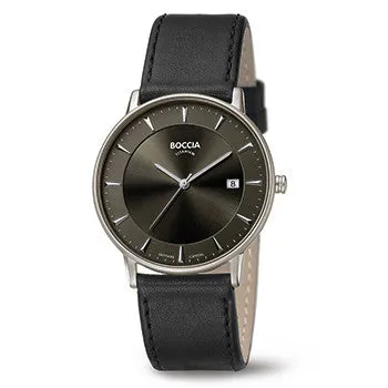 boccia-3607-01-titanium-herrenuhr-grau-leder-saphir-39-mm image 1