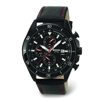 boccia-3762-04-herren-titan-chronograph-schwarz-leder-42-5mm image 1