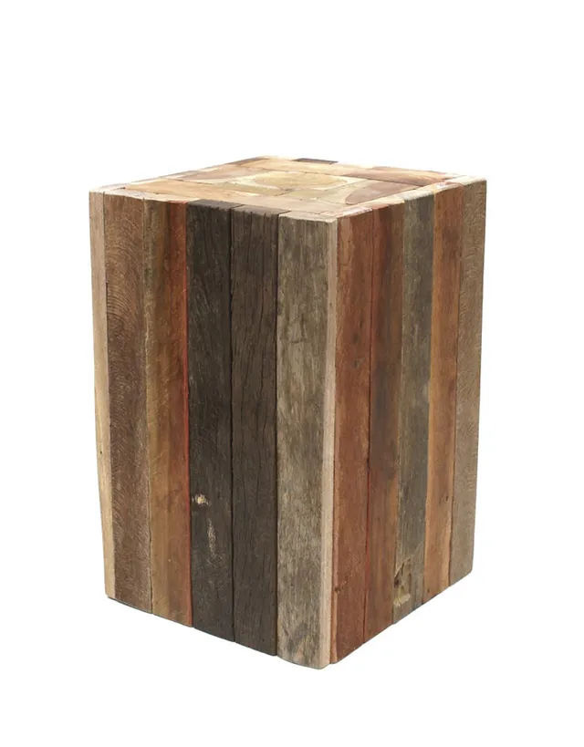 brillibrum-beistelltisch-treibholz-45x30x30-cm-hocker-quadratisch-massiv image 1