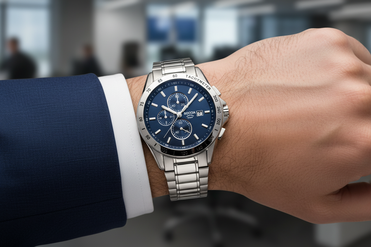 boccia-3751-01-titanium-herren-chronograph-blau-43-mm image 2