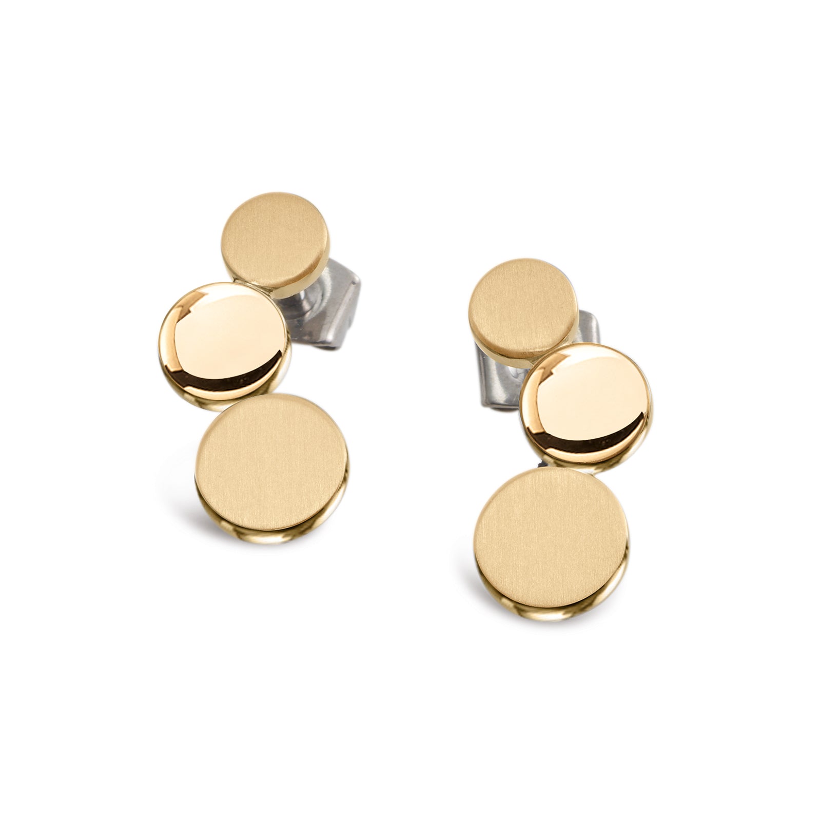boccia-05040-02-titanium-ohrstecker-triple-disc-gold-6-5-mm image 2