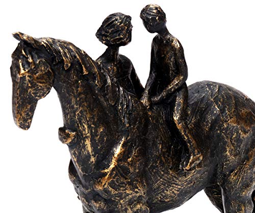 brillibrum-moderne-pferd-skulptur-mutter-mit-kind-polyresin-bronze image 7