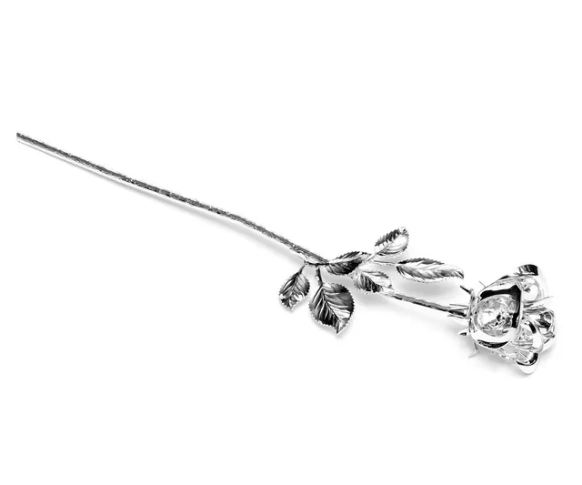 brillibrum-design-metall-rose-versilbert-30-cm-mit-kristallglas-silber image 1