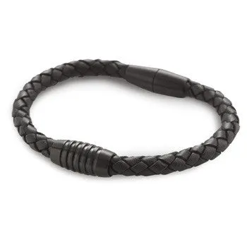 boccia-0347-07-titanium-lederarmband-geflochten-schwarz-6-7mm image 1