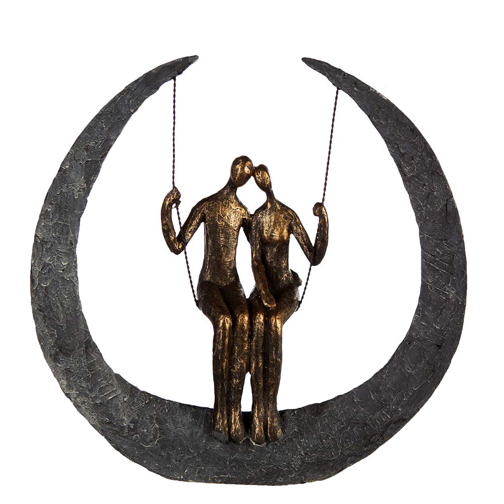 brillibrum-skulptur-liebespaar-mond-schaukel-variante-2-polyresin-bronze-31x9x32 image 1