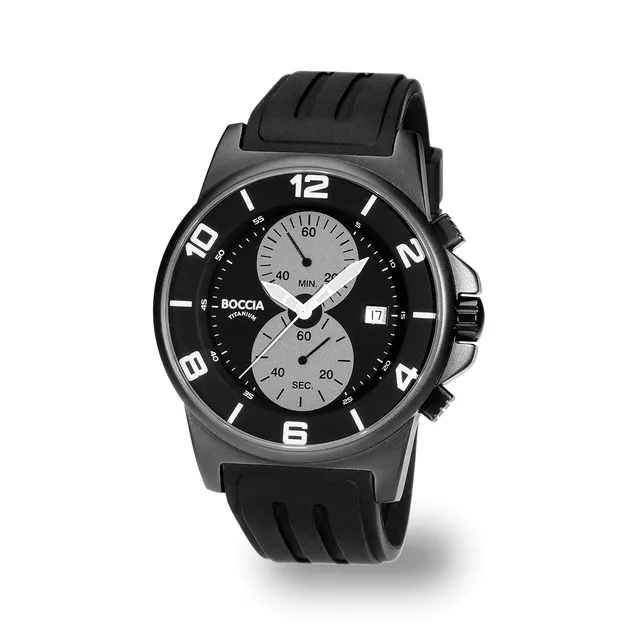boccia-titan-herren-chronograph-45-mm-datum-silikon-schwarz-konfigurator image 1