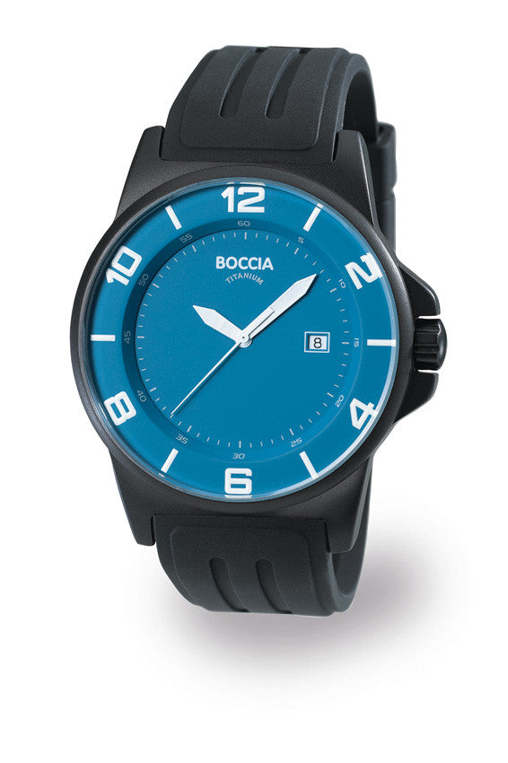boccia-3535-08-id-titanium-herrenuhr-45-mm-jeansblau-kautschuk-schwarz image 2