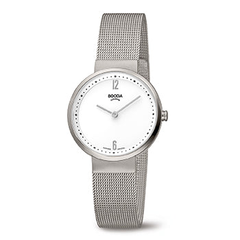 boccia-3283-01-damen-titan-uhr-wei-mit-mesh-armband-30mm image 1