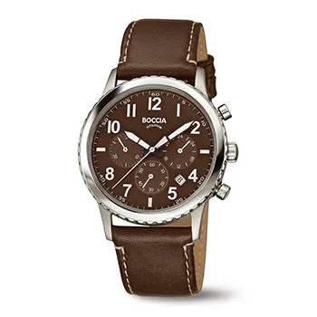 boccia-3745-02-titan-chronograph-braun-41mm-leder image 1