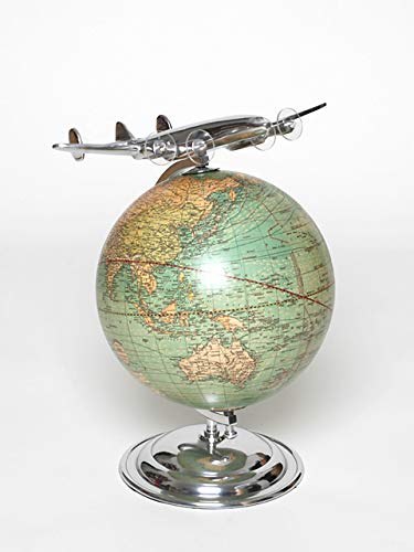 brillibrum-design-globus-mit-metall-flugzeug-art-d-co-antiklook-rotierende-weltk image 7