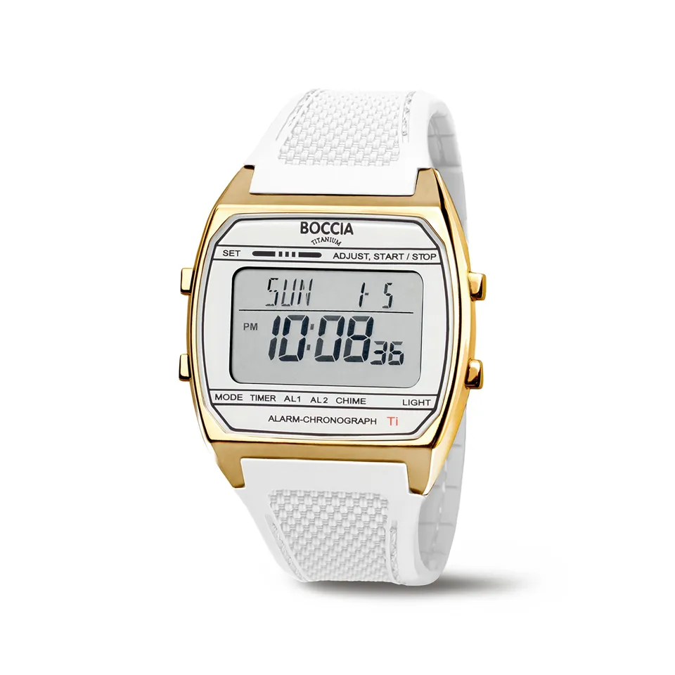 boccia-3738-04-titanium-digitaluhr-unisex-37mm-wei-gold-kautschuk image 1