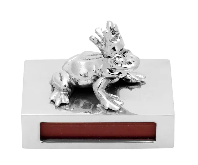 brillibrum-streichholz-box-zinn-froschk-nig-ohne-gravur image 1