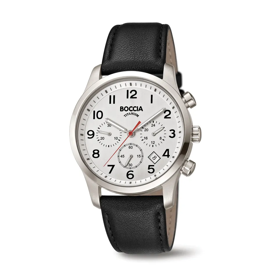 boccia-3749-01-titanium-herren-chronograph-silber-schwarz image 1