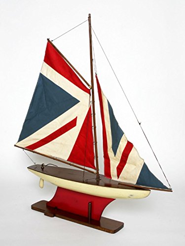 brillibrum-modellschiff-segelboot-holz-yacht-union-jack-vintage-look-klein-60-cm image 4