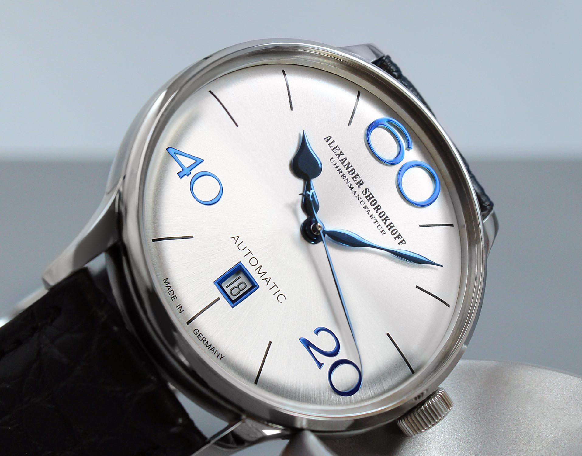 alexander-shorokhoff-sixtythree-silver-vintage-herrenuhr-blau image 4