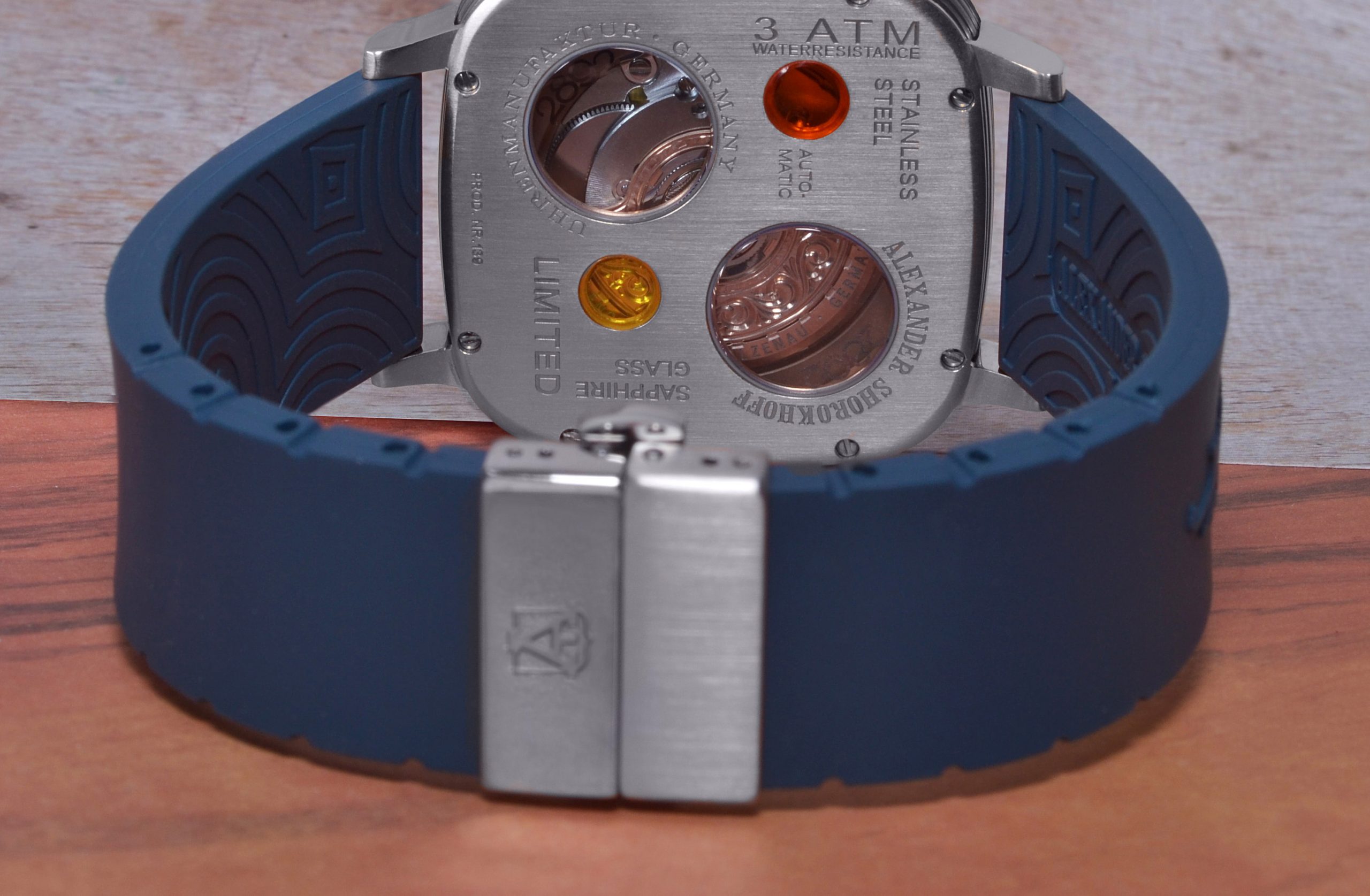 alexander-shorokhoff-kautschukband-in-blau-uhrenarmband image 2