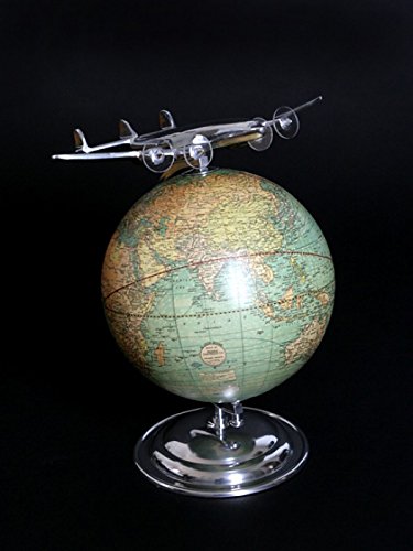 brillibrum-design-globus-mit-metall-flugzeug-art-d-co-antiklook-rotierende-weltk image 3