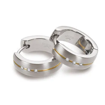 boccia-0539-10-titan-klappcreolen-mit-goldlinie-und-6-diamanten-0-03-ct image 1