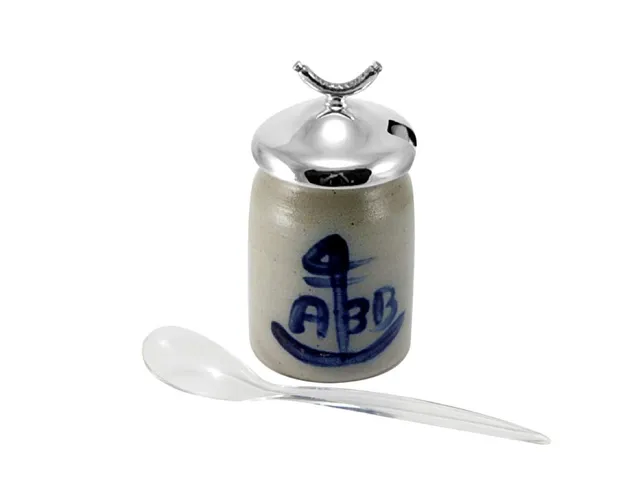 brillibrum-senftopf-steingut-mit-925er-sterlingsilber-deckel-11x5-4-cm image 1