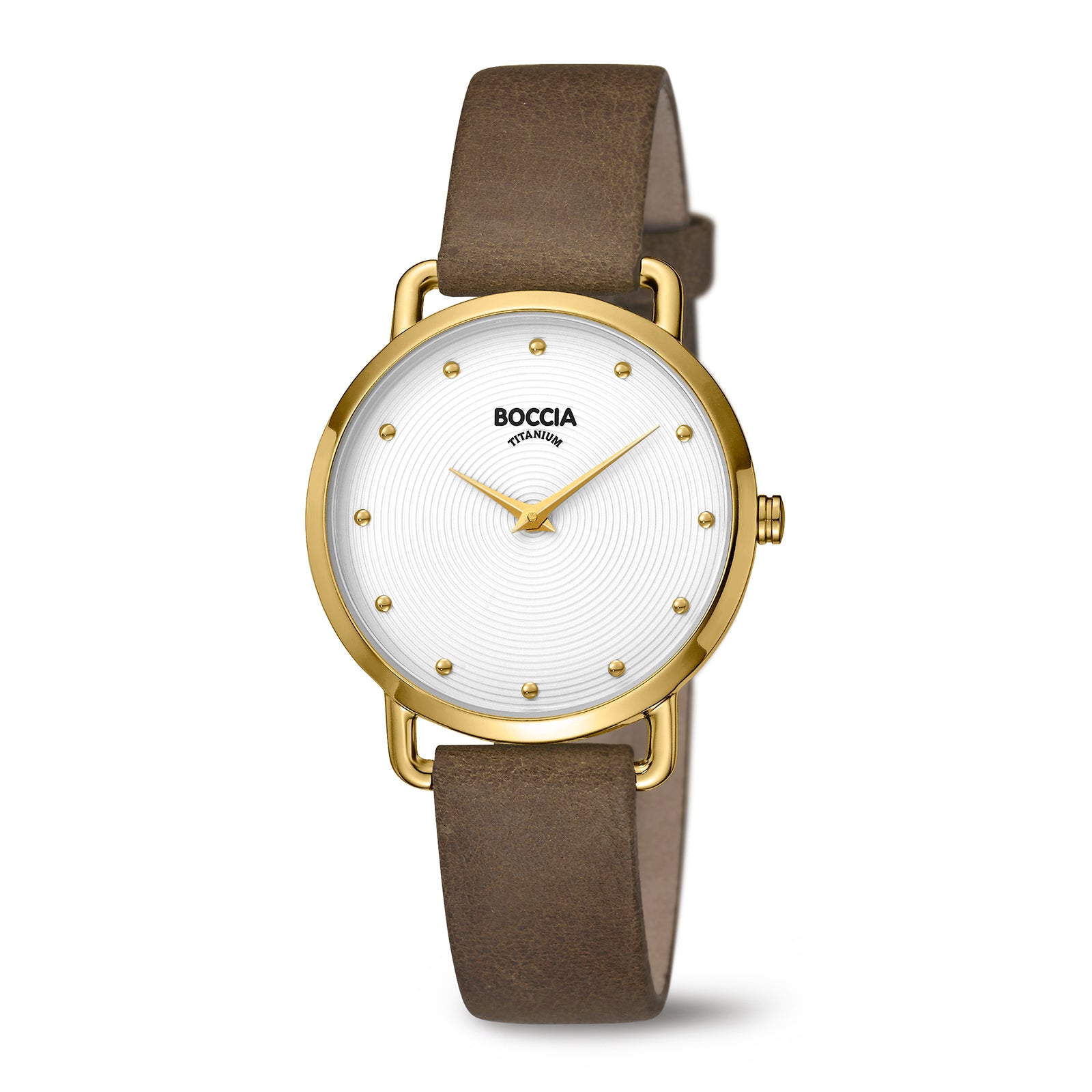 boccia-3314-02-titan-damenuhr-wei-gold-mit-lederarmband-braun image 1