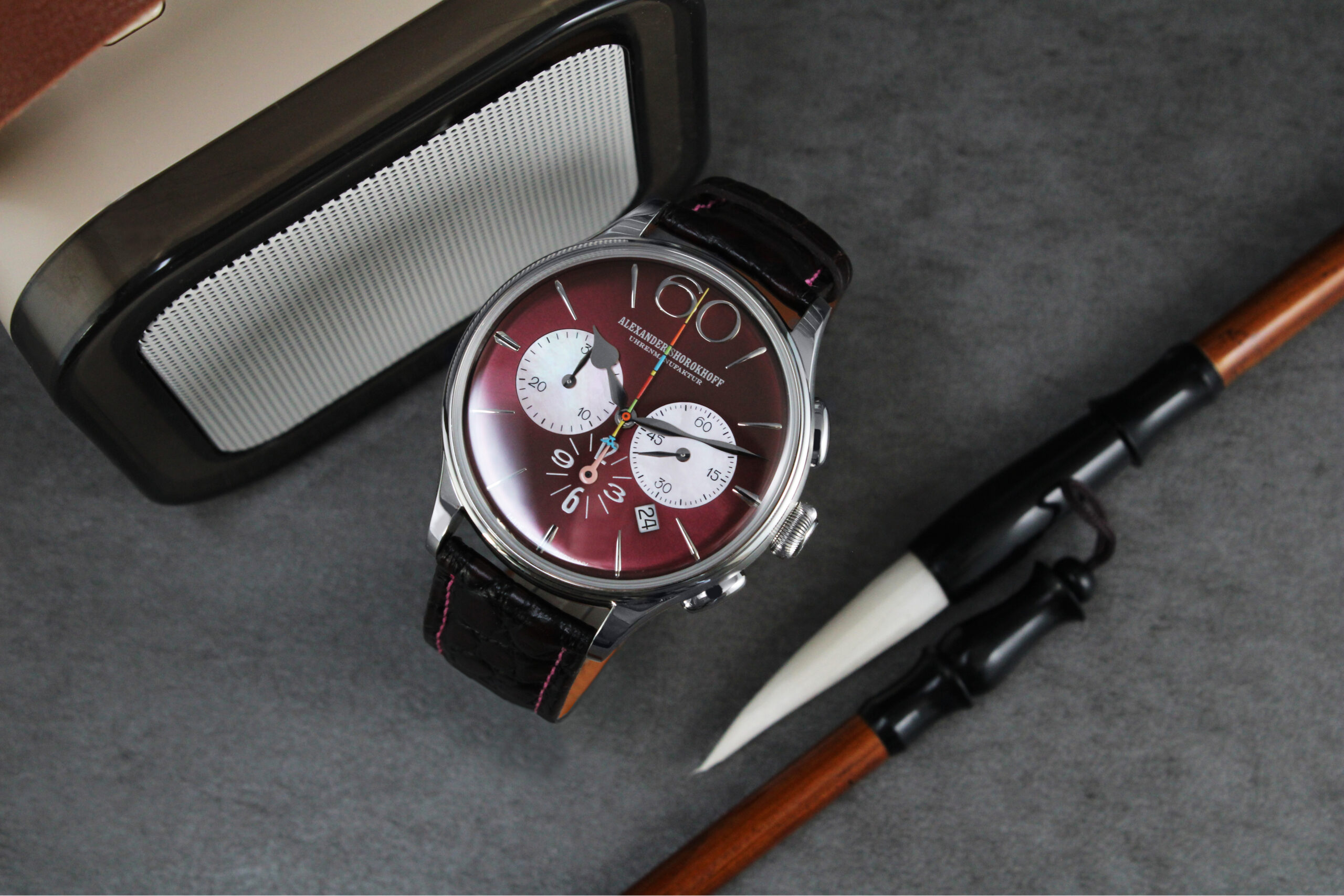 alexander-shorokhoff-happy-second-bordeaux-chronograph-uhr image 7