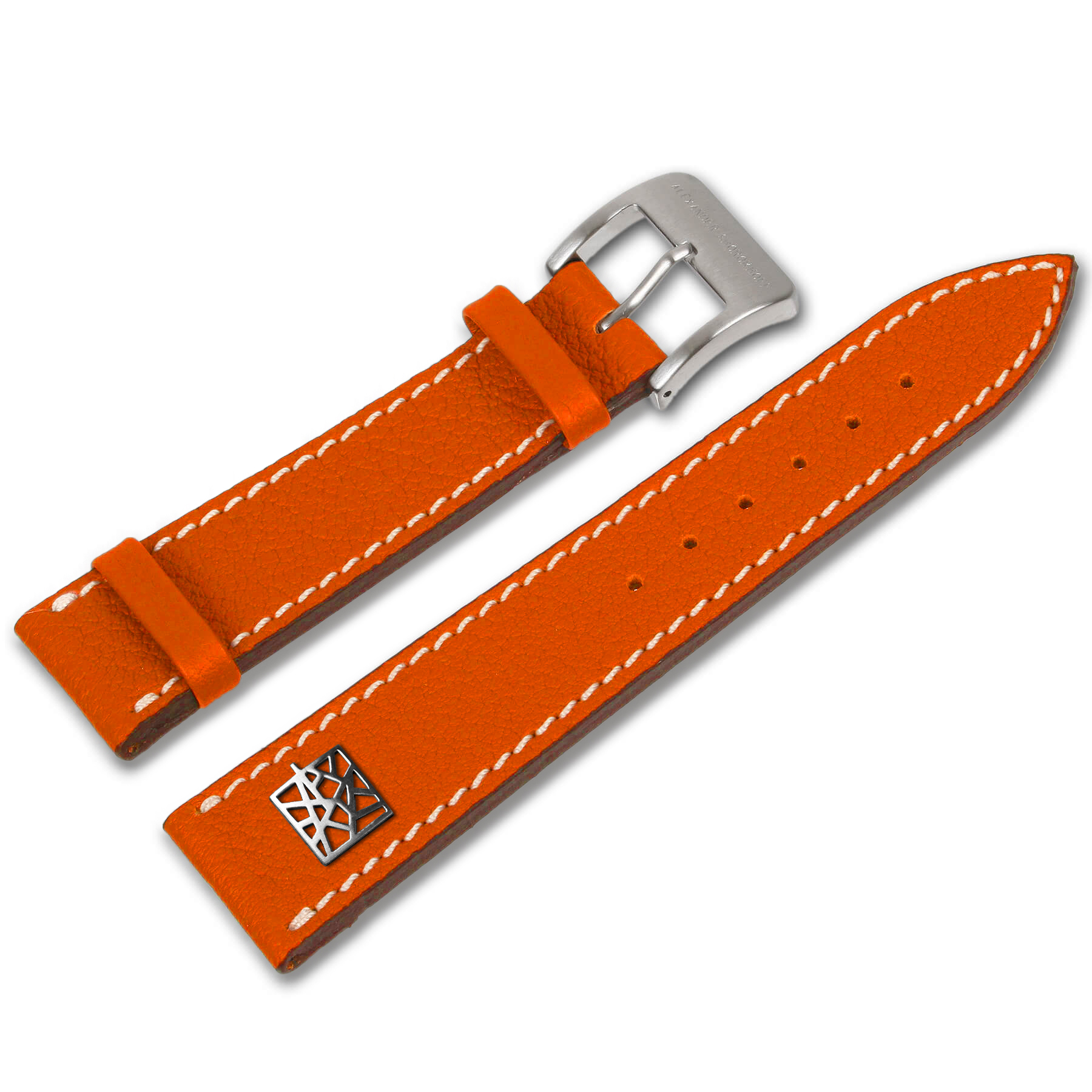 alexander-shorokhoff-lederband-avg-uhrenarmband-orange-aus-geschrumpftem-kalbsle image 1