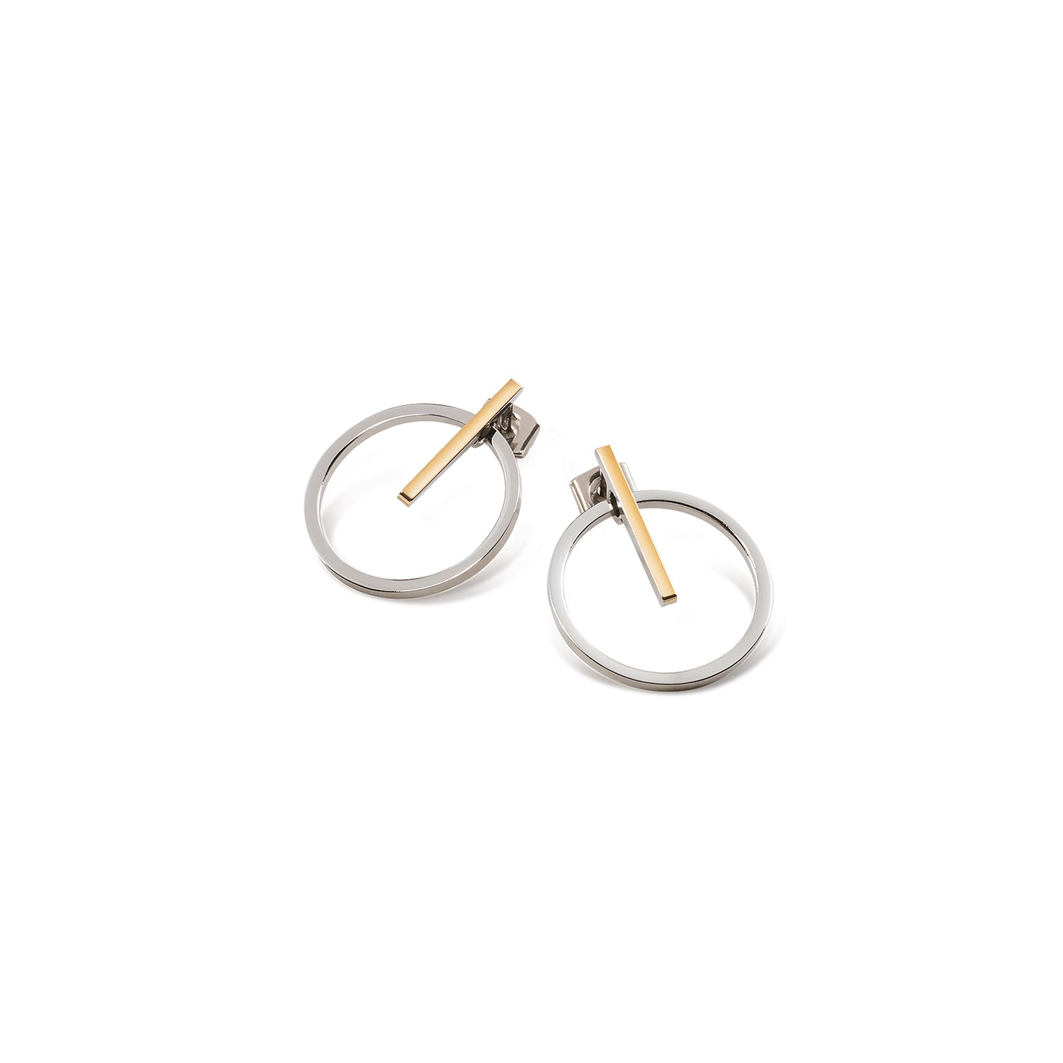 boccia-05030-02-titanium-ohrringe-kreis-gold-balken image 2