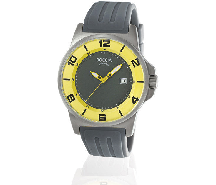 boccia-id-3535-64-herren-titanuhr-grau-gelb-45-mm image 2