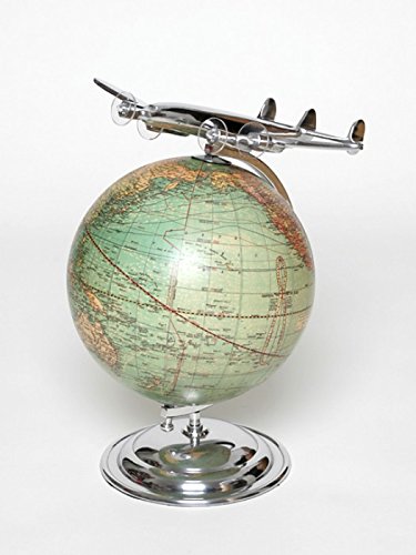 brillibrum-design-globus-mit-metall-flugzeug-art-d-co-antiklook-rotierende-weltk image 4