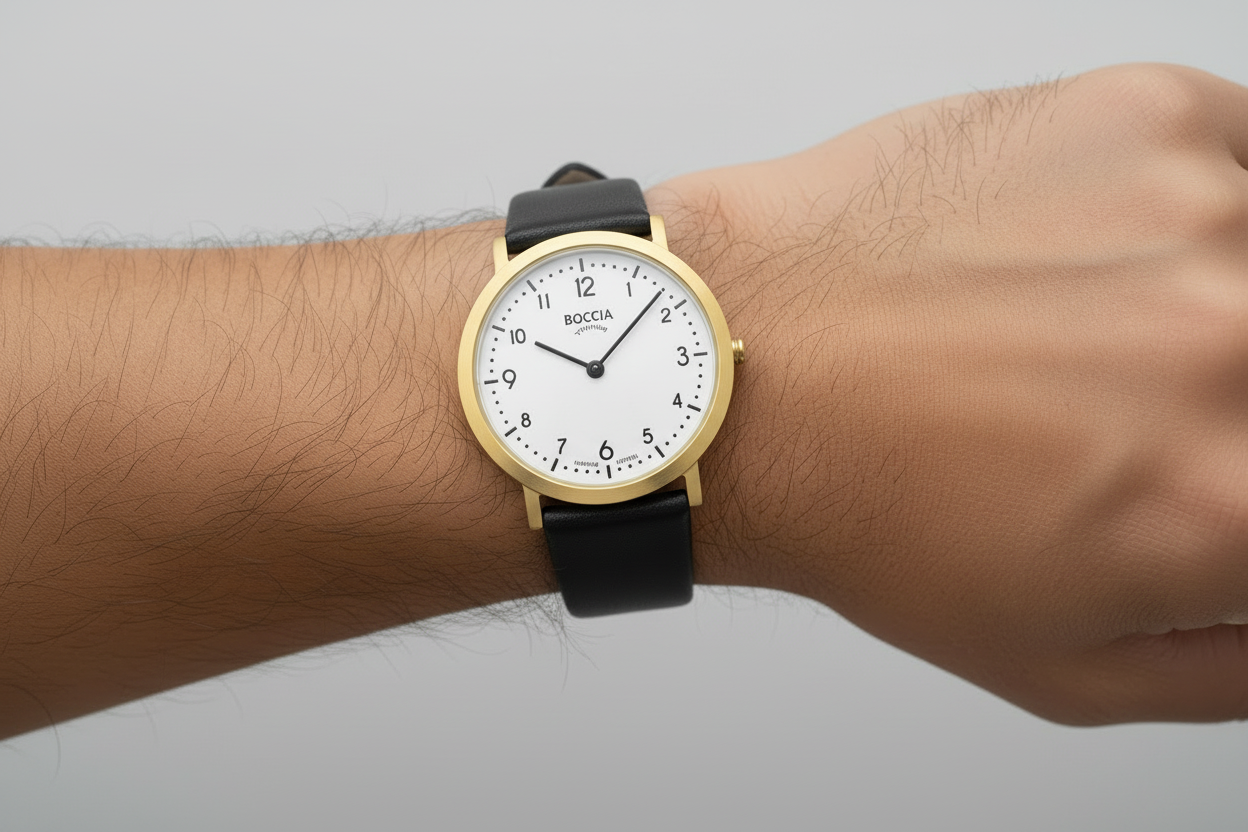 boccia-3335-02-titanium-unisex-uhr-wei-mattgold-34-mm image 2