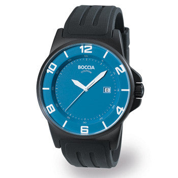 boccia-3535-08-id-titanium-herrenuhr-45-mm-jeansblau-kautschuk-schwarz image 1