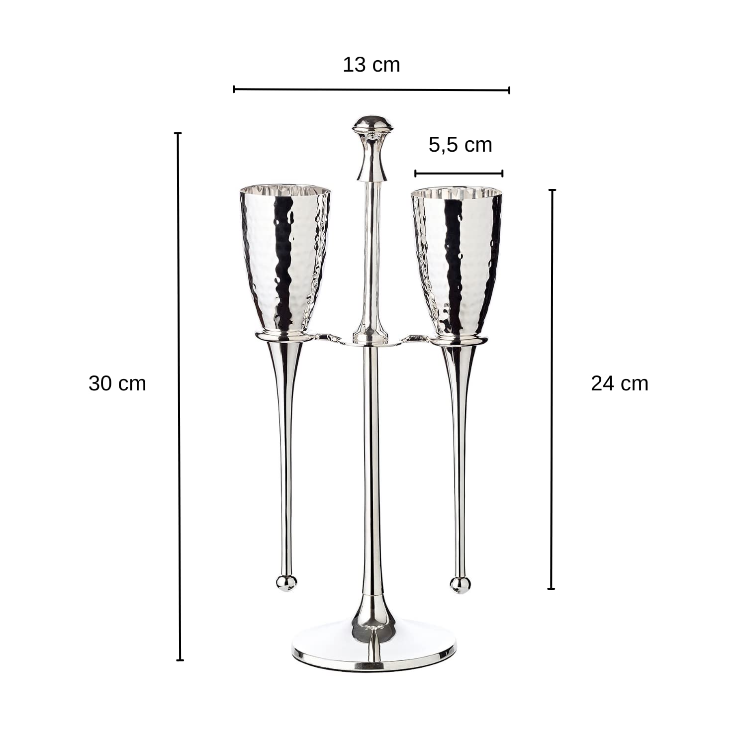 brillibrum-design-2er-set-sektkelche-versilbert-geh-mmert-mit-st-nder-metall-sek image 3