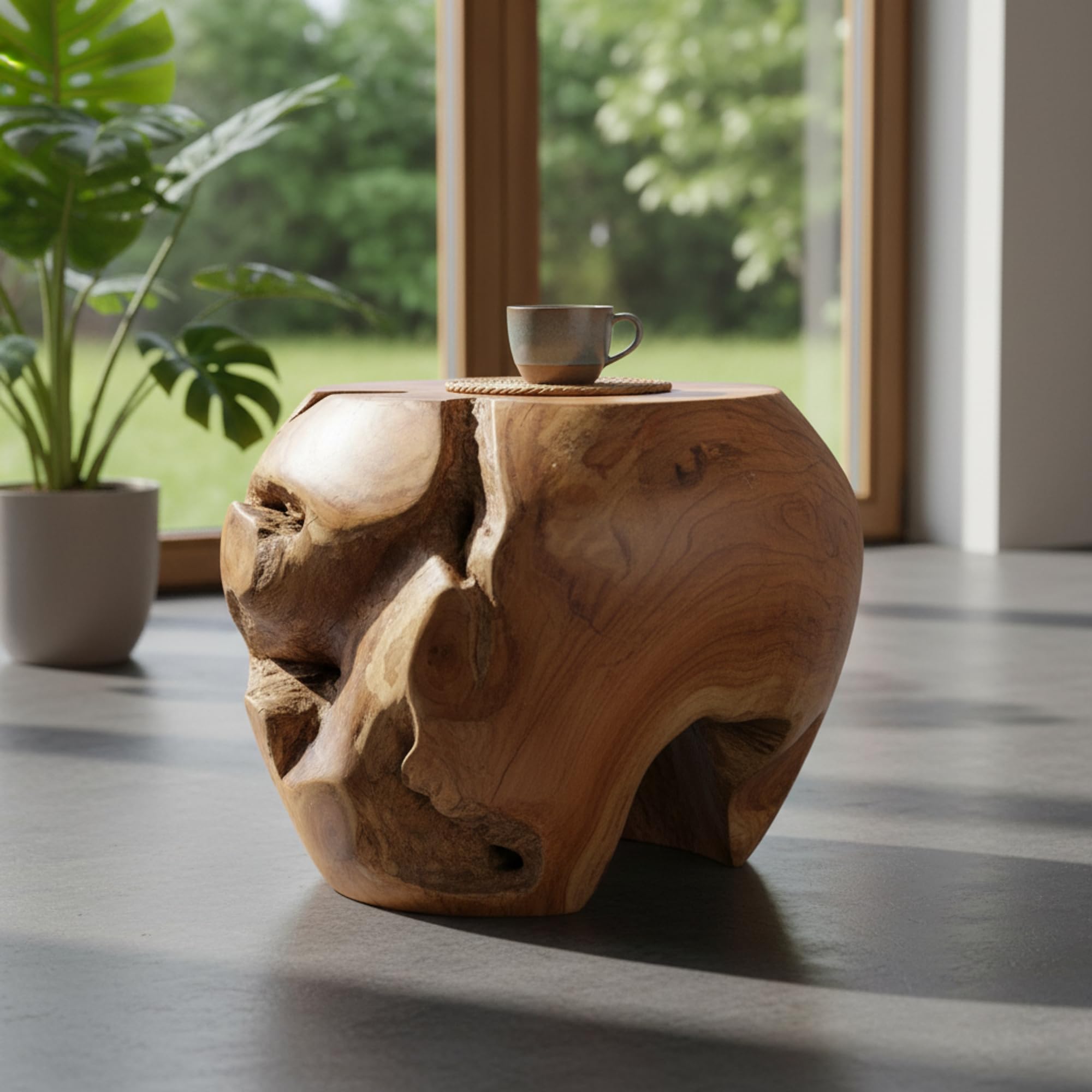 brillibrum-teakholzhocker-rund-30x32-cm-massiver-beistelltisch-wurzelholz-indoor image 8