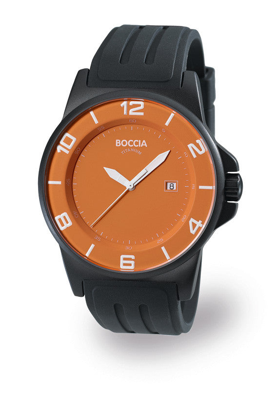 boccia-3535-07-herren-titanuhr-orange-schwarz-kautschuk image 2