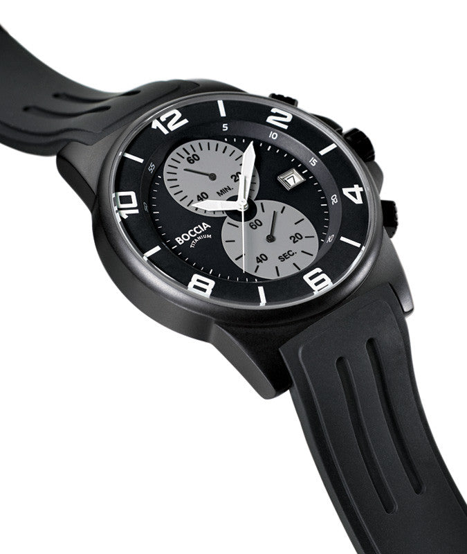 boccia-3777-02-herren-titan-chronograph-schwarz-kautschuk image 3