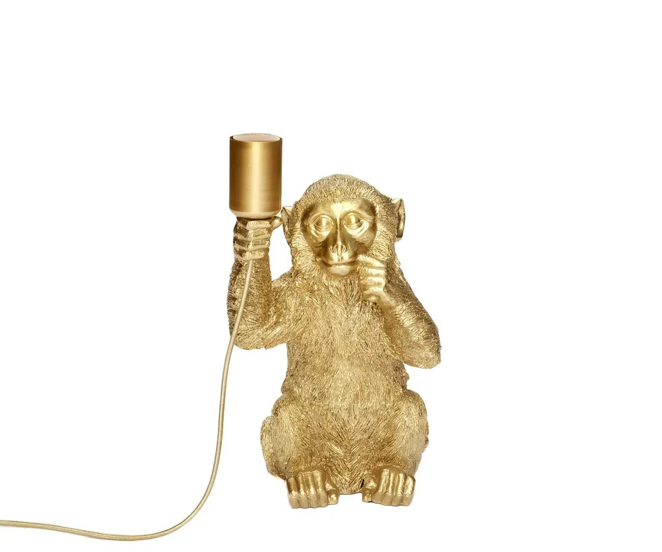 brillibrum-monkey-lamp-tischlampe-sitzender-affe-34-cm-gold-e27 image 1