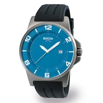 boccia-id-3535-25-titan-herrenuhr-jeansblau-45-mm-kautschuk image 1