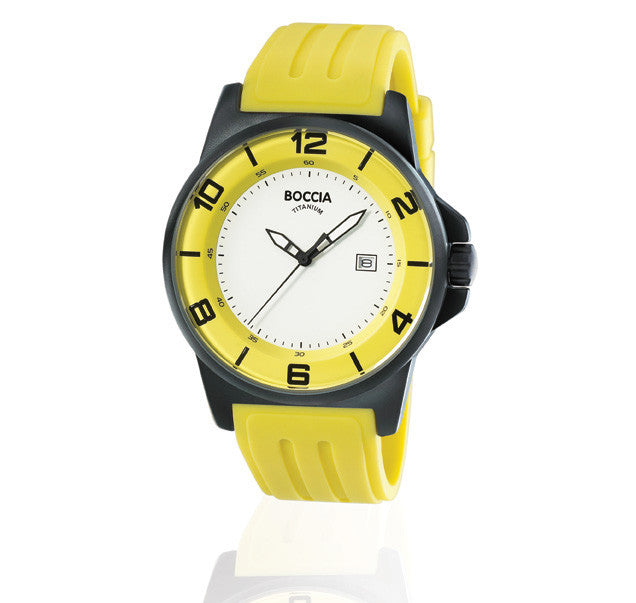 boccia-3535-37-id-titanium-herrenuhr-45mm-wei-gelb-kautschuk image 2