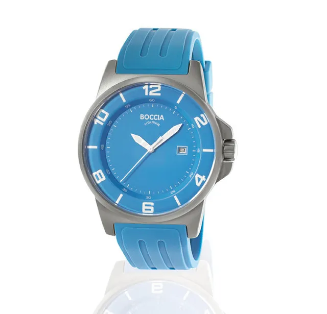 boccia-3535-46-herren-titan-uhr-jeans-blau-kautschuk-45-mm image 1